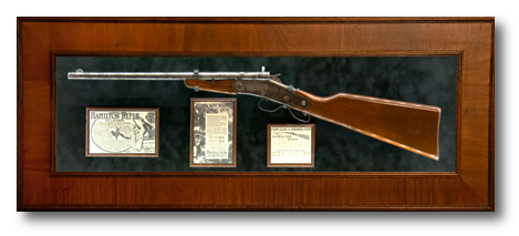Boys rifle framed with LED lighting